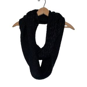 Black Knit Infinity Circle Scarf Warm Winter